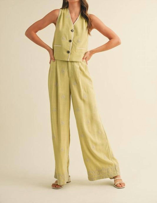 &Merci - Taylor Embroidered Vest And Pants Set