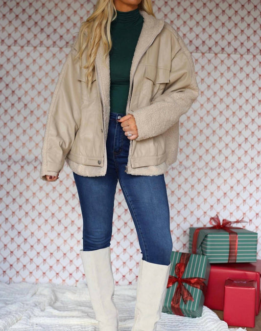 Klesis - Amy Faux Leather Sherpa Jacket