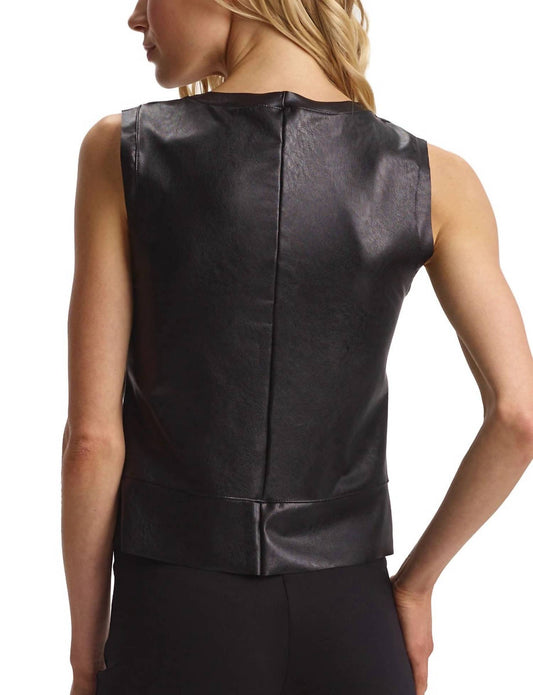 Commando - Faux Leather Crop Muscle Tank