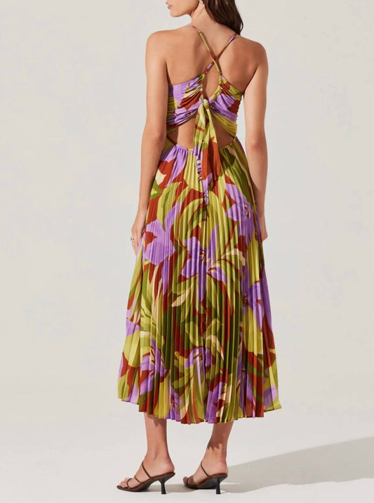 Astr - Blythe Floral Plisse Midi Dress