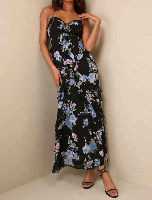 Lulus - Esme Floral Tie Back Dress