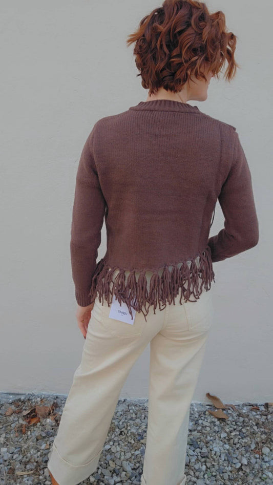 Deluc - Fringe Crew Neck Sweater