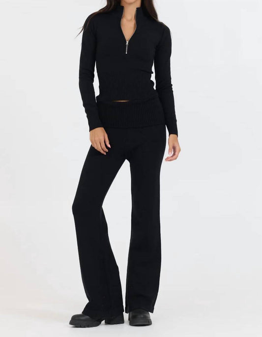 Vintage Havana - Slim Fit Knit Fold Over Flare Pant