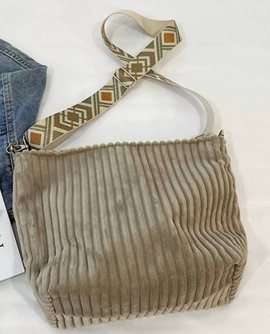 42Pops - Women's Corduroy Slouchy Tote Bag With Guitar Shoulder Strap