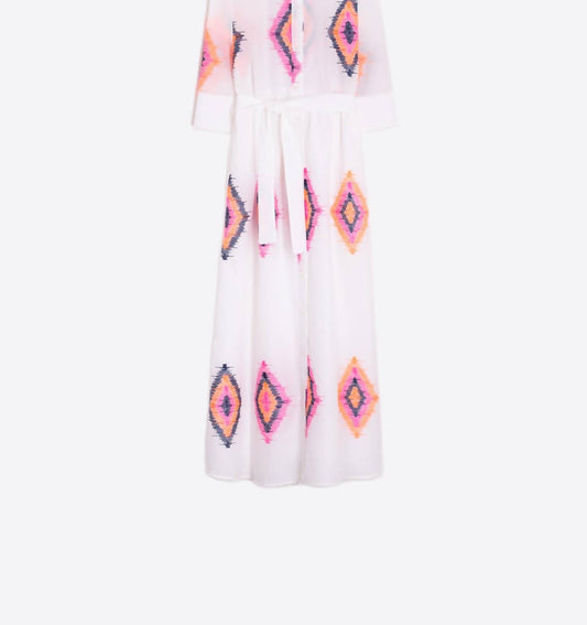 Vilagallo - BORDADO IKAT BUTTON TIE DRESS