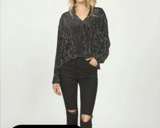 Vintage Havana - Washed Black Textured Cord Buttom Back High Low