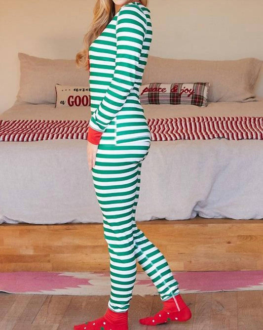 Moon Nite - Moon Nite Christmas Stripes Pajama Set