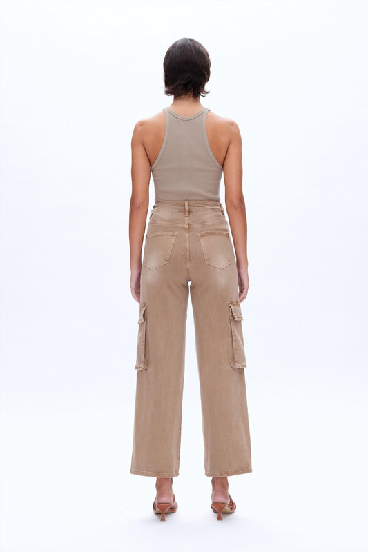 Bayeas - Cargo Super High Rise Wide Leg Jean