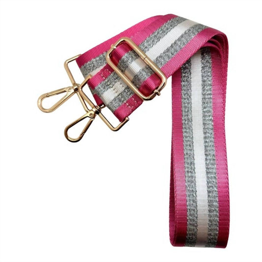 Ahdorned - Striped Bag Strap with Gold Hardware