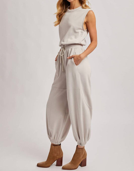Bluivy - Drawstring Waist Sleeveless Active Jumpsuit