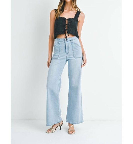 Just Black Denim - Patch Pocket Wide Leg Flare
