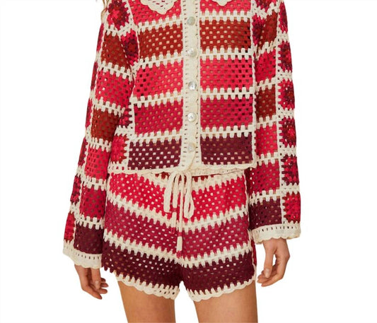 Farm Rio - Crochet Tiles Long Sleeve Cardigan