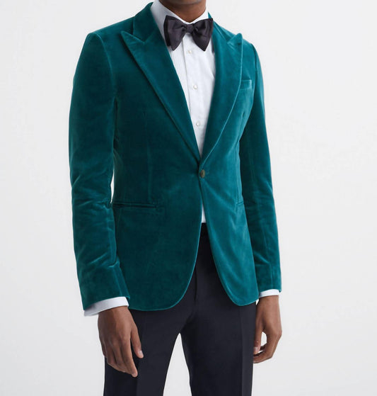 Reiss - Slim Fit Single Breasted Velvet Blazer