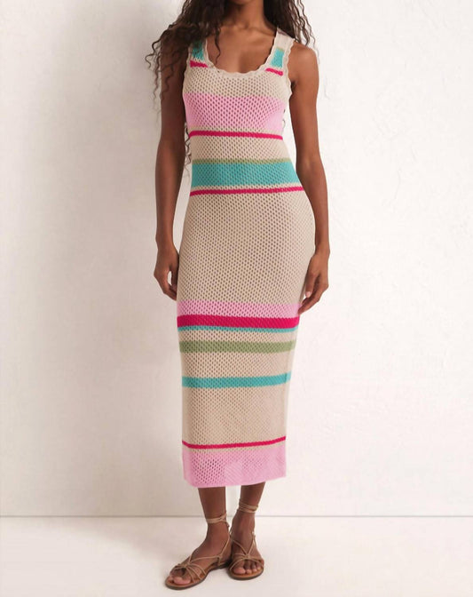 Z Supply - Women's Ibiza Stripe Crochet Sweater Midi Dress