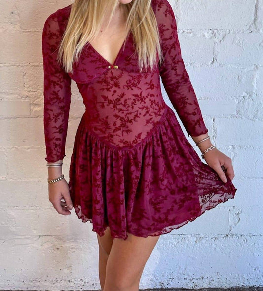 Sky To Moon - Berries & Wine Mini Dress