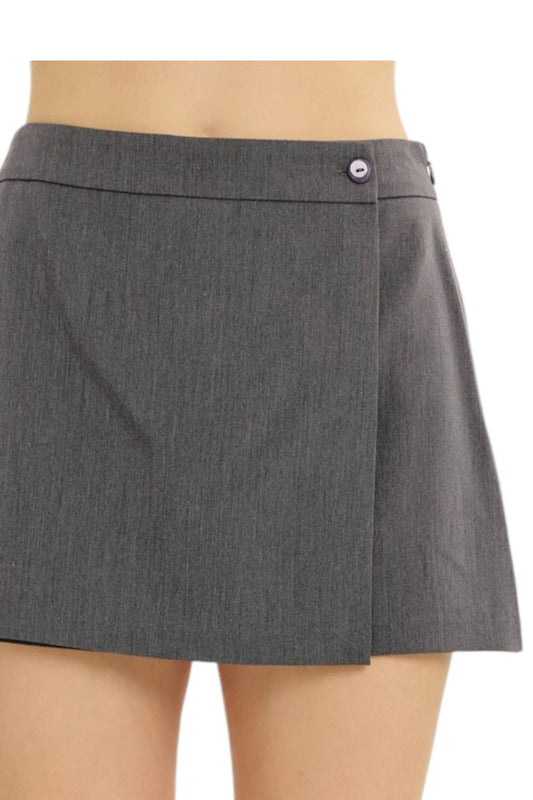 Idem Ditto - Wrap Mini Skort With Side Zipper