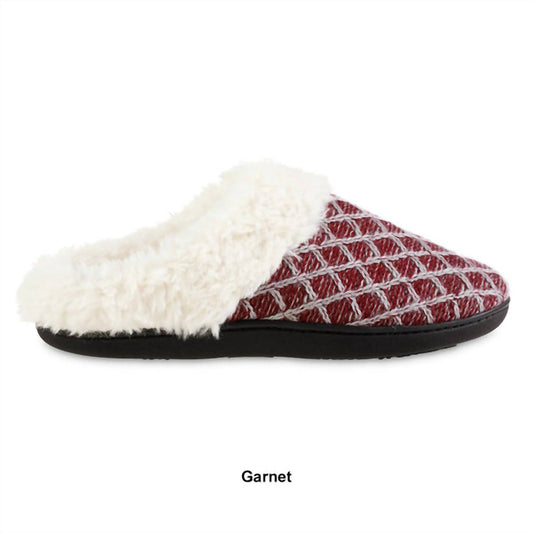 Isotoner - Women's Diamond Sweater Knit Hoodback Slipper