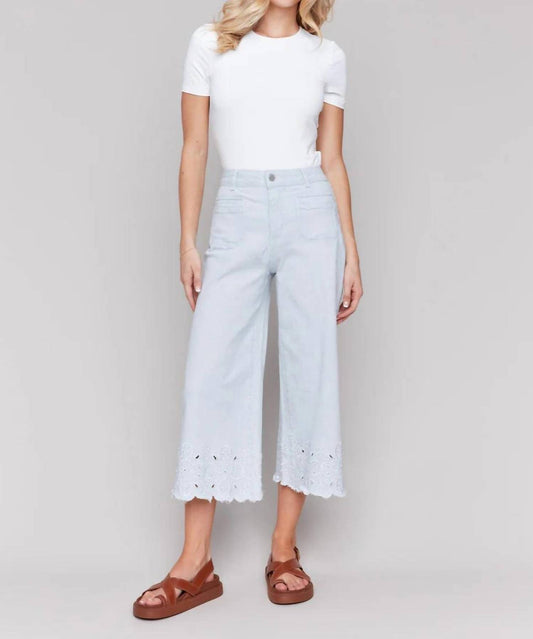 Charlie B - Women's Wide Leg Crop Scallop Hem Pants