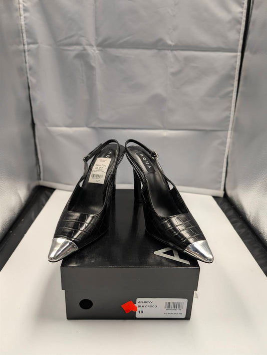 Aqua - Women's Bevv Croco Slingback Heels