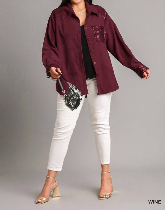 Corduroy Jacket With Sequin Details
