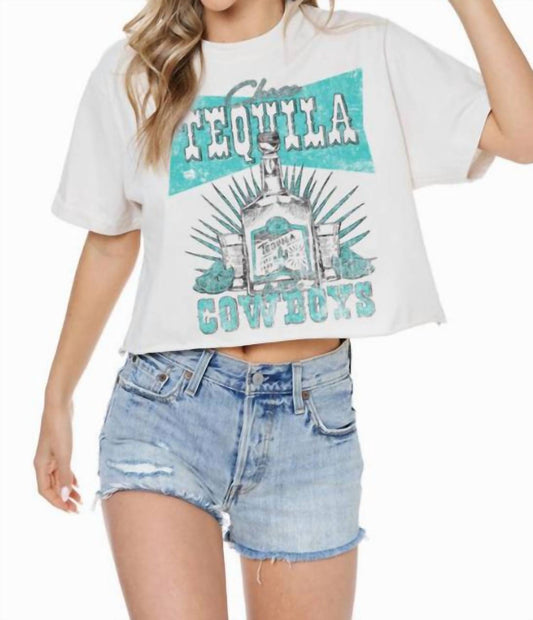 Zutter - Tequila & Cowboys Vintage Graphic Cropped Tee