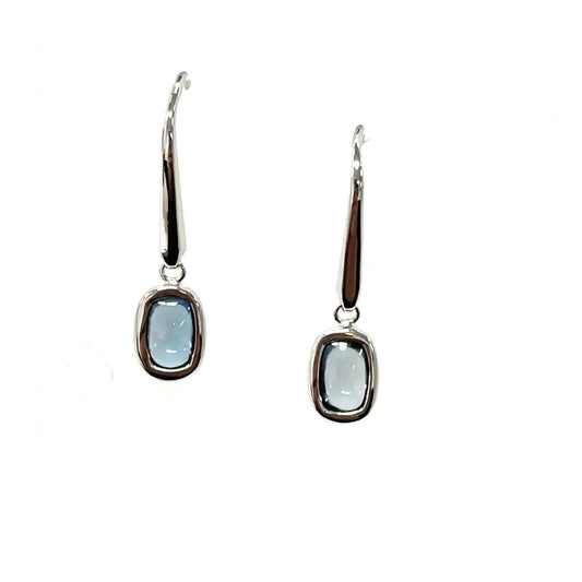 Aamiaa - Color Candy Collection Earrings With 6x4 Cushion-cut Swiss Blue Topaz