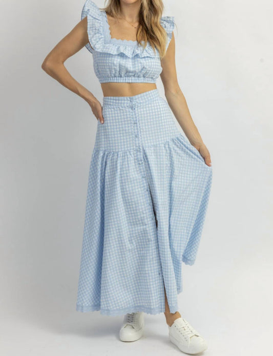 EAST SIDE RUFFLED MIDI SKIRT SET