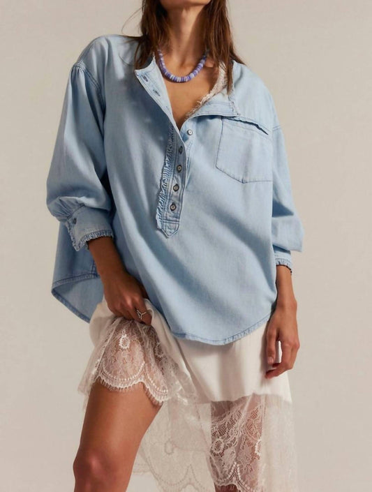 Free People - Denim Dreaming Pullover Top