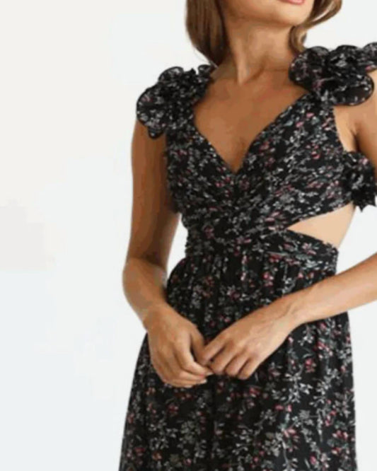 Fate - Floral Cutout Maxi Dress