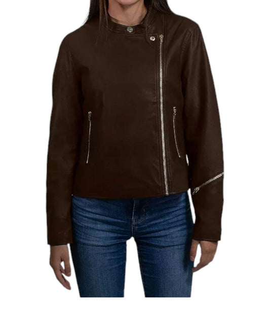 Nine West - Synthetic Leather Biker Jacket
