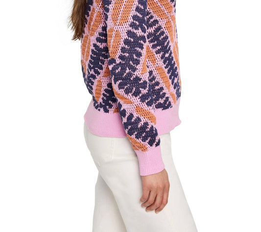 Nic + Zoe - Jacquard Mesh Squiggle Sweater