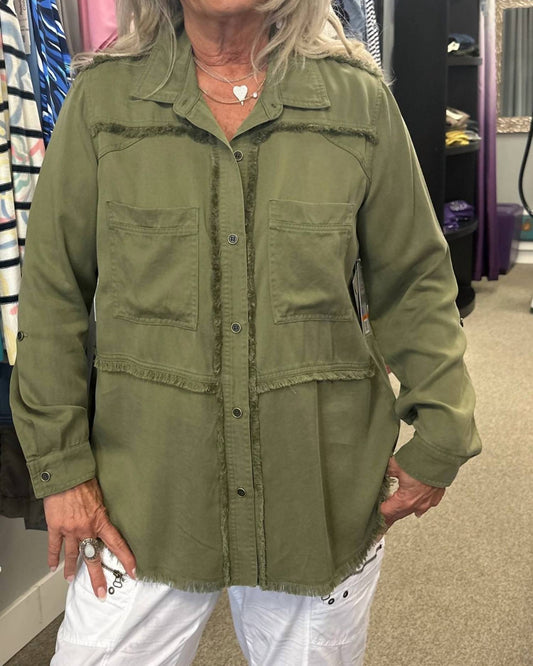 Multiples - Fringe Button Down Shirt