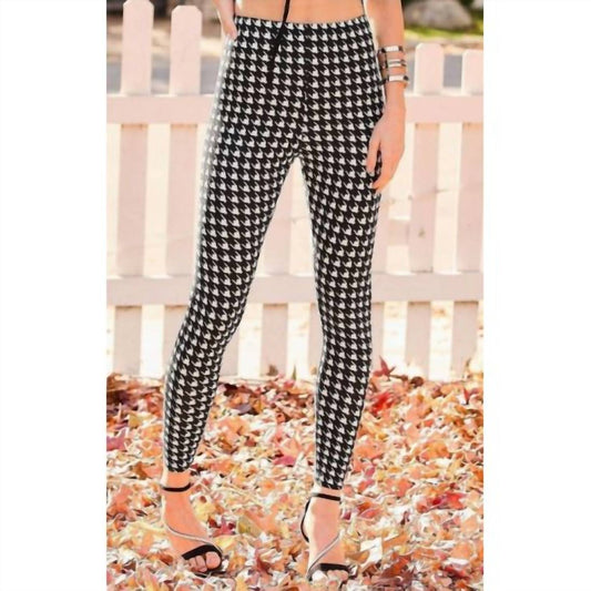 Main Strip - High Waisted Houndstooth Leggings