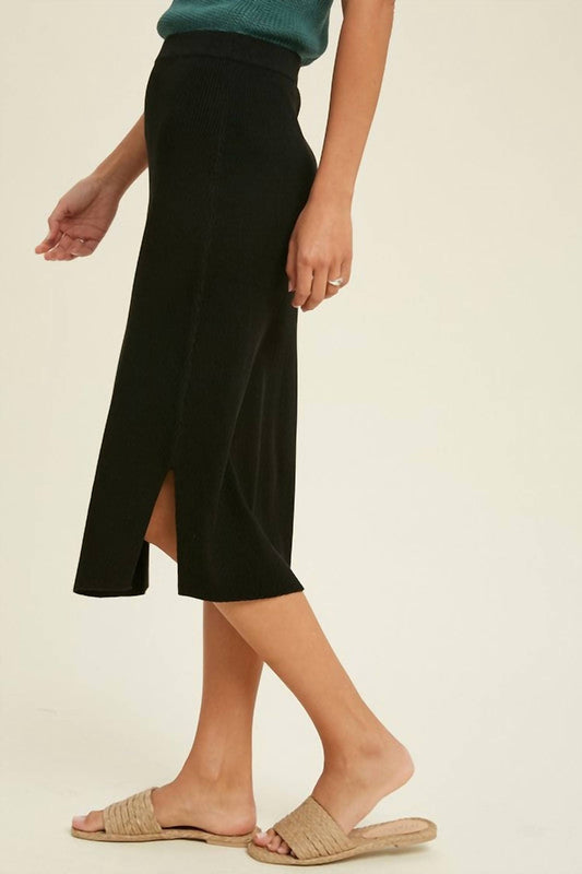 Wishlist - Ribbed Midi Sweater Skirt