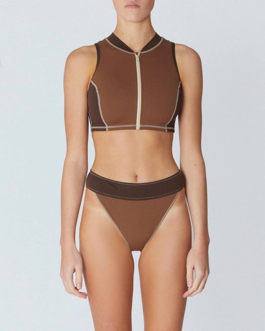 It'S Now Cool - Contour Zip Crop Top