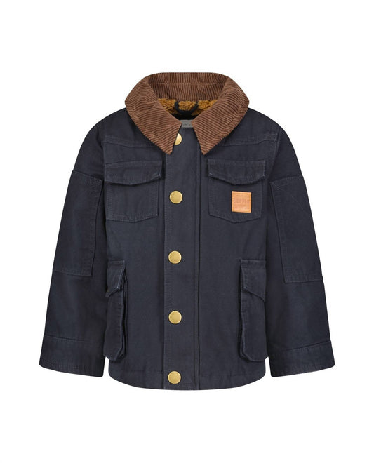 London Fog - Toddler Boys Button-front Collared Utility Barn Coat