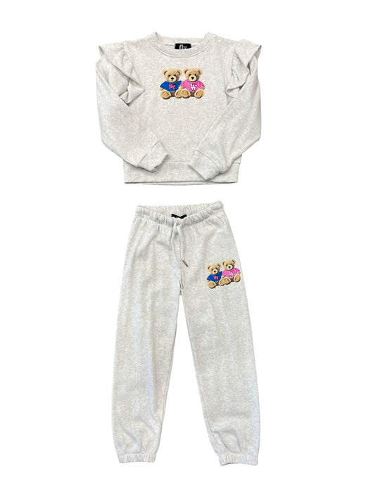 Flowers By Zoe - Girl's Bears Ruffle Sweats Set