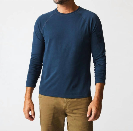 Billy Reid - Long Sleeve Sueded Cotton Crewneck Shirt