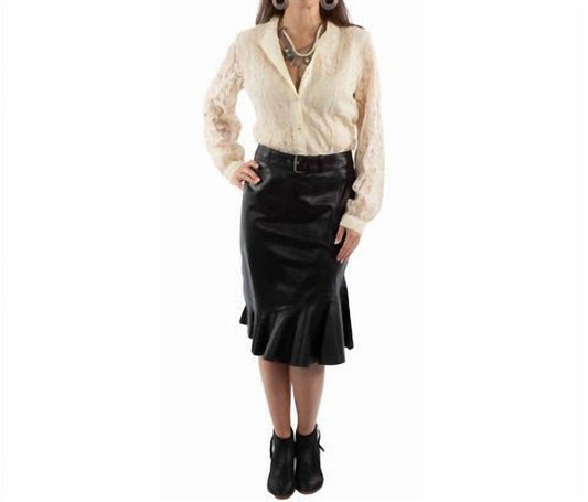 Scully - Leather Ruffle Hem Skirt