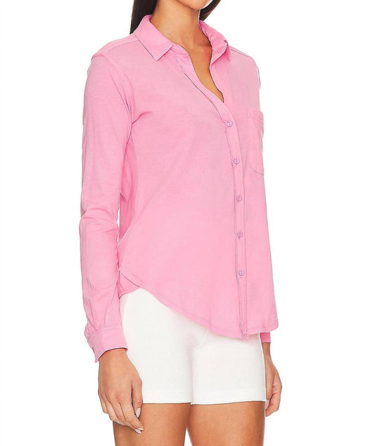 Bobi - Long Sleeve Button Front Top