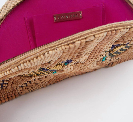 SCARA RAFFIA BEADED WRISTLET