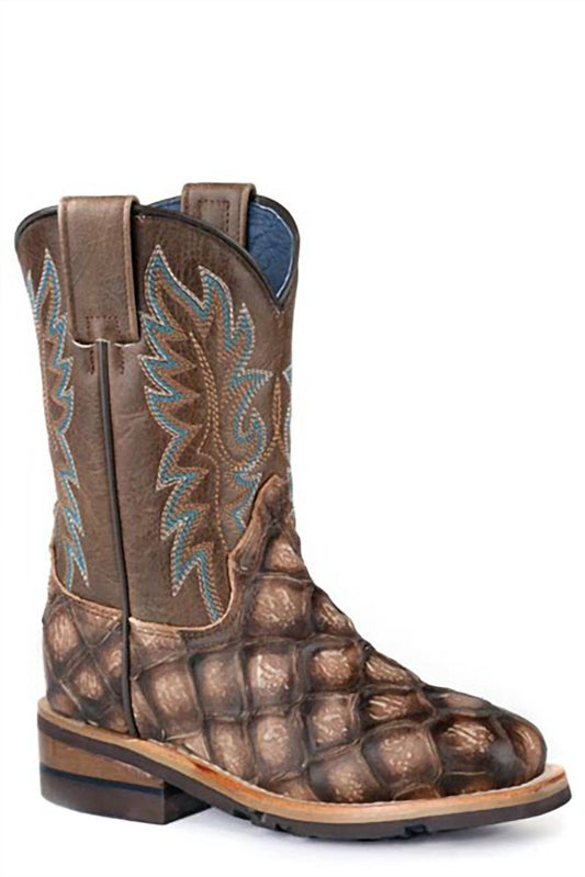 Roper - Kids River Pirarucu Fish Print Boot
