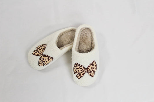 Gabby - Women's Cozy Cheetah Bow Slippers