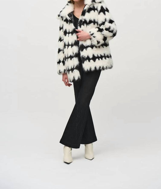 Joseph Ribkoff - Reversible Faux Fur Coat