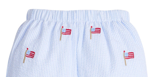 Little English - Girl's Embroidered Scallop Shorts