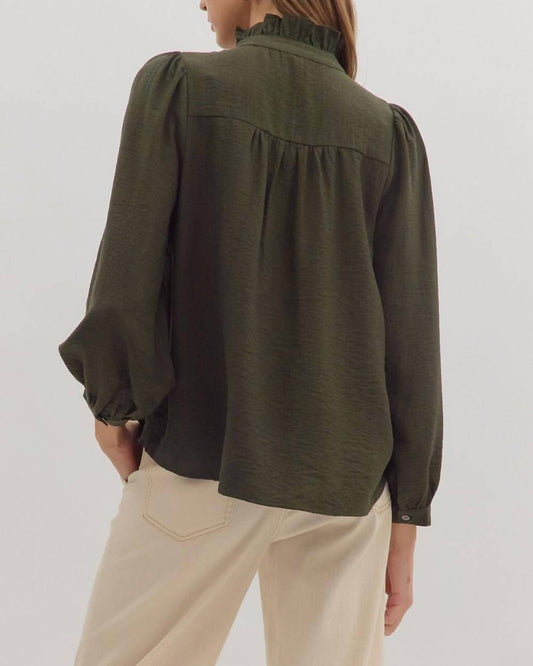 Entro - Elowen Embroidered Ruffle-Collar Top