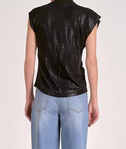 Elan - Women's Short Sleeve Twist Shoulder Top