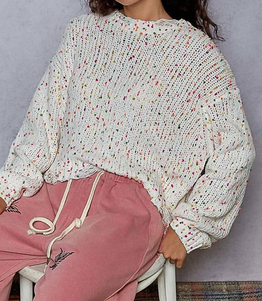 Pol - Round Neck Fringed Hem Sweater