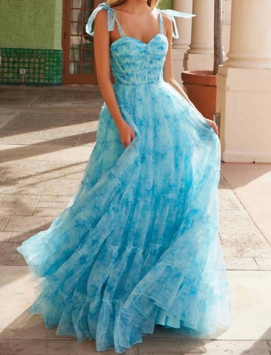 Babyfox - Truly Extraordinary Chiffon Print A-line Gown