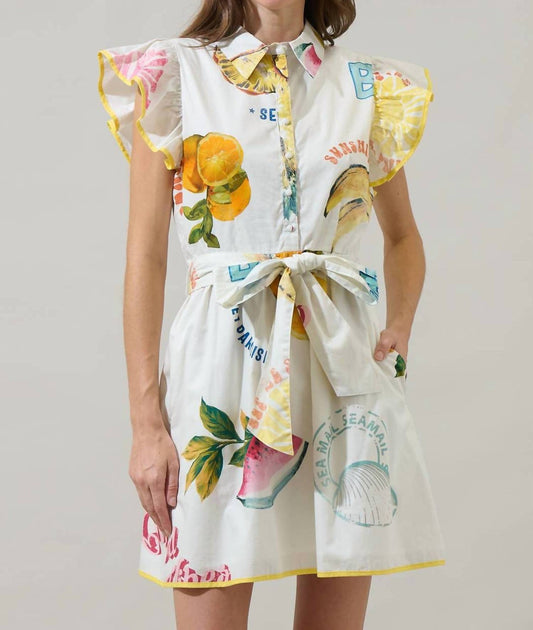 Sugarlips - Zahra Island Maia Ruffle Collared Mini Dress